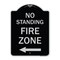 Signmission No Standing Fire Zone W/ Left Arrow Heavy-Gauge Aluminum Sign, 24" x 18", BS-1824-23586 A-DES-BS-1824-23586 - alternate 1